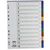 Concord Plastic Index Polypropylene 120 Micron Europunched 1-12 A4 Assorted Ref 66499
