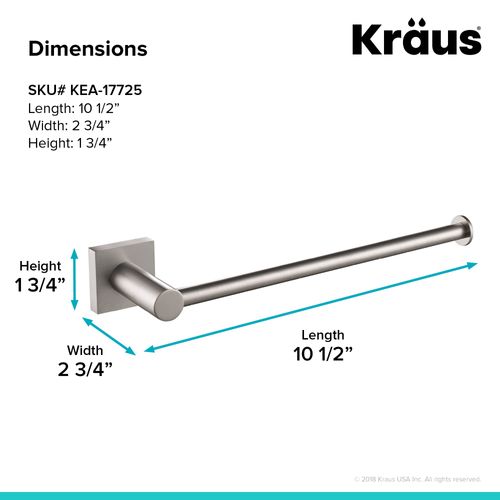 KRAUS Ventus Bathroom Towel Bar, Brushed Nickel Finish, KEA-17725BN