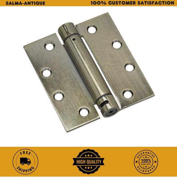 Self Closing Door Hinges, 2 Pack, Antique Brass - 4x4 Inch