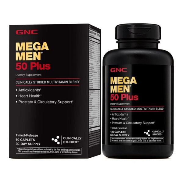 GNC Mega Men 50 Plus Multivitamin 120 Tablets  Boosts Immunity EX08/2026 SEALED