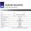 Bright Source Slimline Rectangular LED Bulkhead, White, IP65 Rated, 10W, 1000lm, 120° Beam Angle, 3CCT Switchable Colour Temperature 3000K 4000K 6000K
