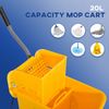 5 Gallon Mini Press Mop Bucket with Wringer 20L Rolling Cart Yellow