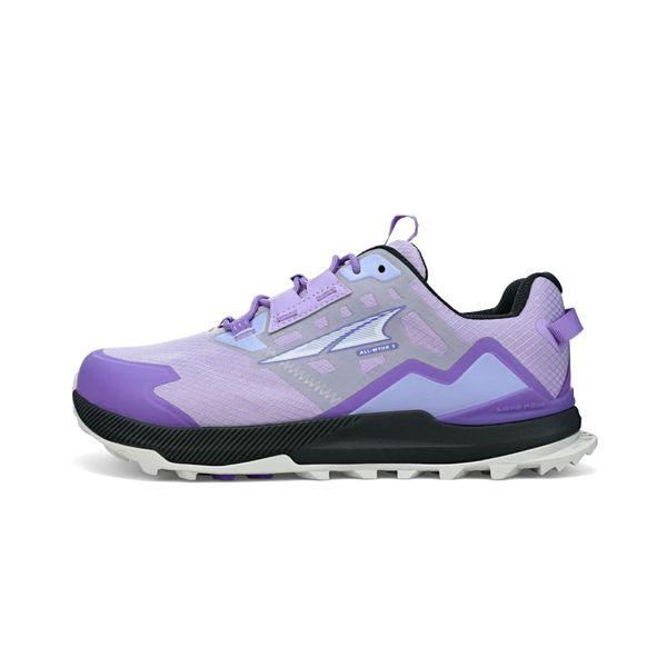 ALTRA Women's AL0A7R7I Lone Peak All-WTHR Low 2 Trail Running Shoe, Gray/Purple - 7 M US