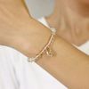 Hemasa Stone Beads Stretchbale with Heart Shape Pendent Bracelet Chalcedony 3