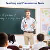 PEAPIN 2PCS Retractable Teacher Pointer, White Extendable Classroom Pointer Stick for Teaching, Presentations & Lectures Durable Instructional Tool for Educators