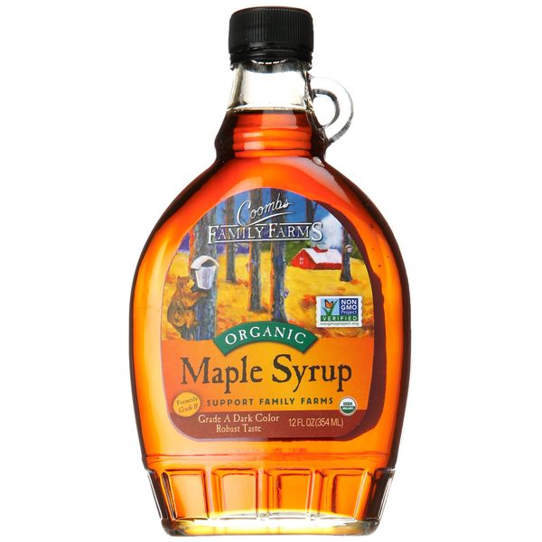 Coombs Family Farms Maple Syrup, Organic Grade A, Dark Color, Robust Taste, 12oz