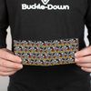 Buckle-Down Men's Nerdy Mickey Mouse 3-Pose Stripe Gray Bi-Fold Wallet, Multicolor, Default Size