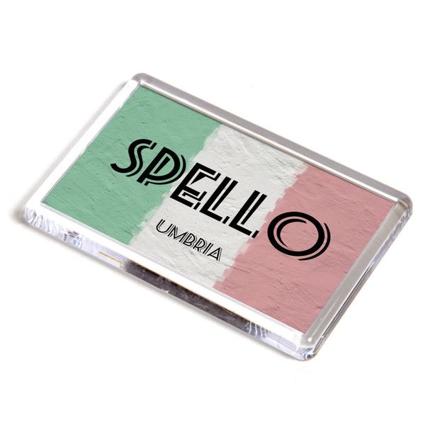 FRIDGE MAGNET - Spello - Umbria - Italy Flag