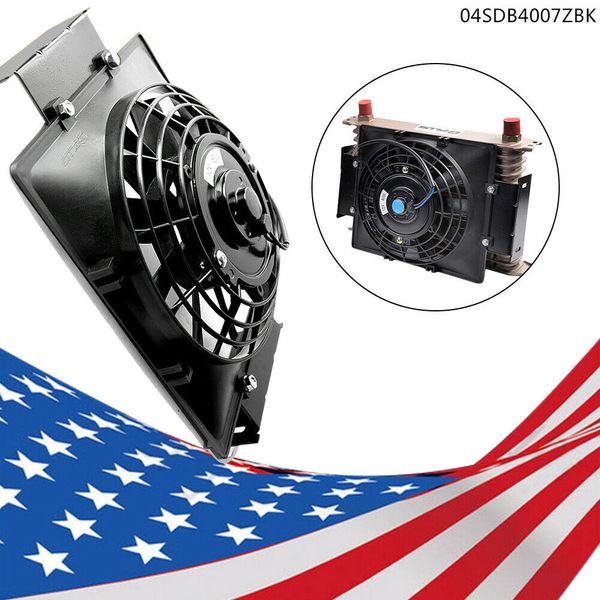 Universal 7" Slim Pull Push Electric Oil Cooler Engine Cooling Fan 12V 80W USA
