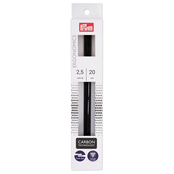 Prym 194221-1 Knitting Needles, Plastic, Black, 2.5 mm