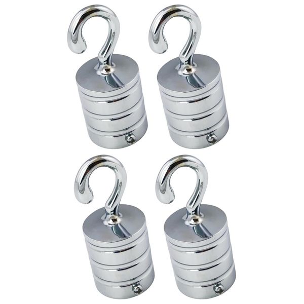 4 Pack x 24mm Polished Chrome Reeded Rope Hooks Decking Fitting Fixings Quality