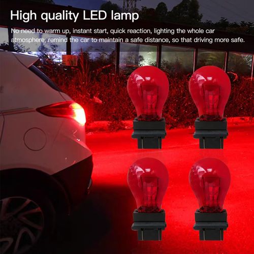 Red 4pcs 3157 Bright Light Bulbs Car Auto Signal Turn Backup S8 Miniature Lamp 3357A, 3757A, 3457, 4114, 3357, 4114LL