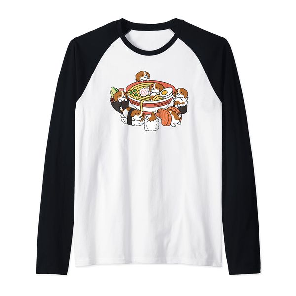 Ramen Sushi Cavalier King Charles Spaniel Hund Raglan