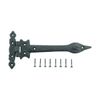 Black Wrought Iron Door Strap Hinge 9" L Colonial Spear Tip Flush Mount Hinges