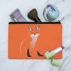 Stylish Red Foxy Fox Makeup Cosmetic Bag Organizer Pouch
