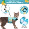 BINGPET Cat Harness - Mesh Dog Walking Harness with Adjustable Leash - Pineapple