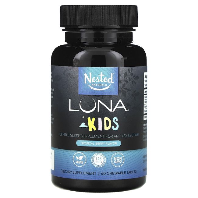 Luna, Kids, Gentle Sleep Supplement, Tropical Berry, 60 Chewable Tablets