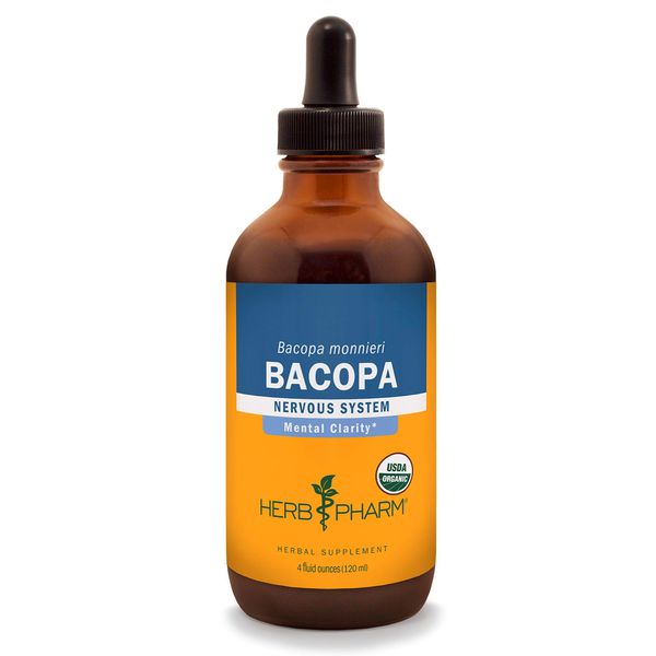 Herb Pharm Certified Organic Bacopa Liquid Extract for Brain Support - 4 Ounce