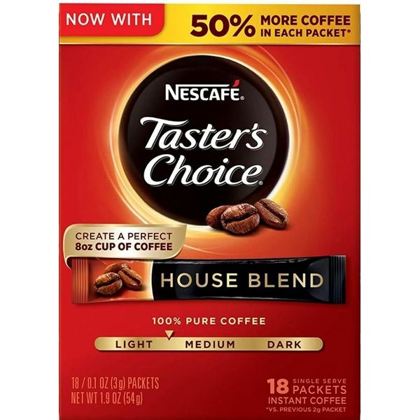 Nescafe Taster's Choice Instant Coffee House Blend Singles, 18 count