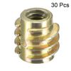 sourcing map Furniture Threaded Insert Nuts Zinc Alloy Hex-Flush M4 Internal Threads 8mm Length 30pcs