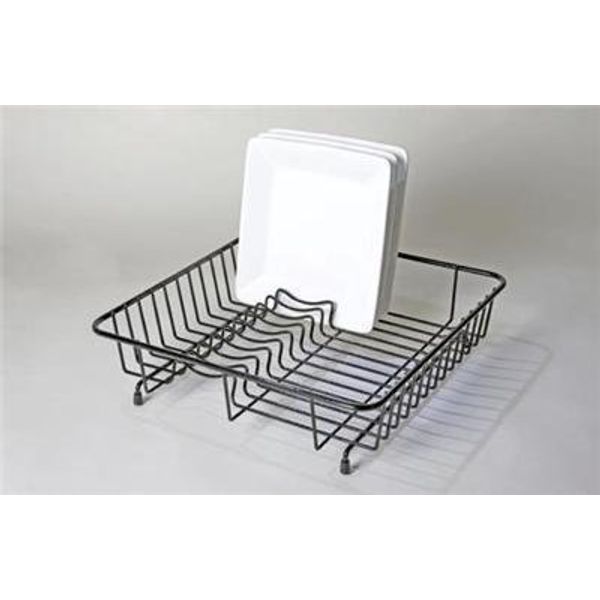 Delfinware Black Plastic Coated Wire Dish Drainer Drying Rack