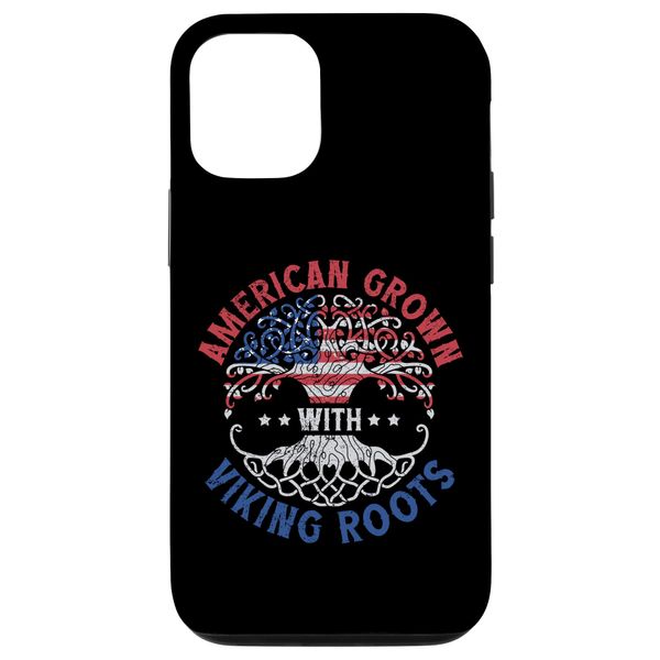 iPhone 14 US flag American Grown with Viking Roots Smartphone Case