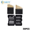 58x Quick Change HSS Screwdriver Bit&Titanium Metal Drill Bit Set for Power Tool