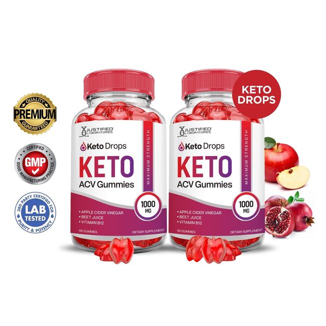 Keto Drops Keto ACV Gummies 1000MG Apple Cider Vinegar 120 Gummys