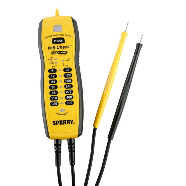 Sperry Instruments VC61000 Volt Check Voltage & Continuity Tester, Black & Yellow