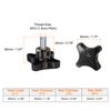 sourcing map 2pcs Star Knobs M10 x 20mm Male Thread Plastic 4-Star Stud Knob Hand Tightening Clamping Screw Replacement Threaded Handle, Black