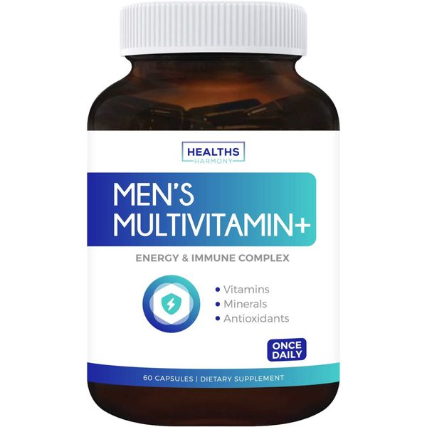 Men's Multivitamin+ (NON-GMO) Multi Vitamin + Energy Boost & Prostate - Capsules