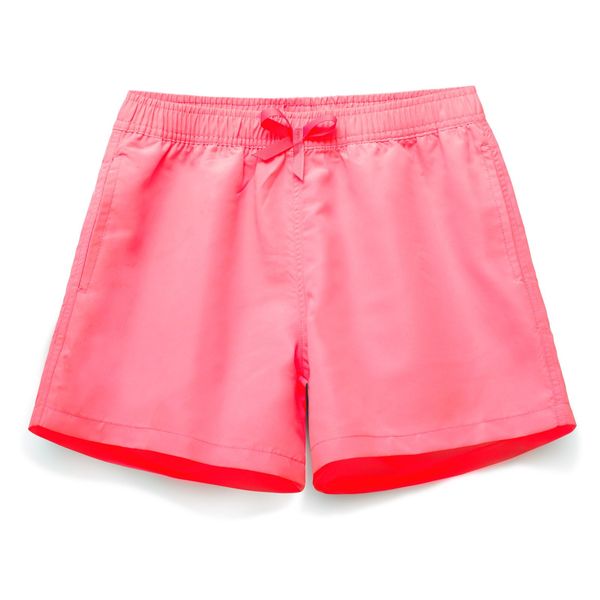 MEILONGER Mädchen Jungen Shorts Badehose Strand Board Shorts Kinder Kurze Leichte Casual Badeanzug Bademode Keine Liner(88016Pink,10-12)