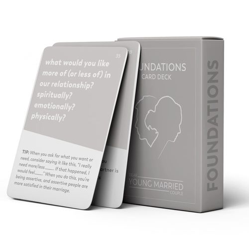Dear Young Married Couple Foundations Card Deck Conversation Starters - 52 Questions and Tips to Become Connected - Cards Game - Wedding Gift - Road Trip - Get to Know Each Other