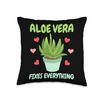 Aloe Vera Gardener Herbalist Throw Pillow