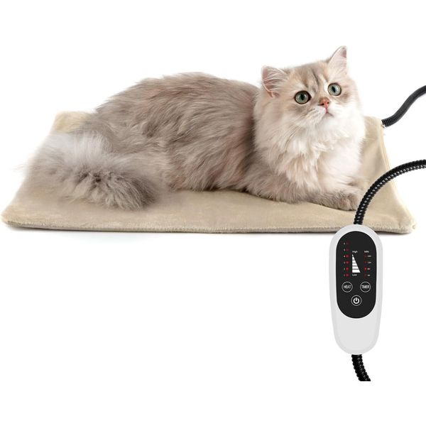NICREW Cat Heating Pad, Temperature Adjustable Heated Cat Bed with Auto Shut off