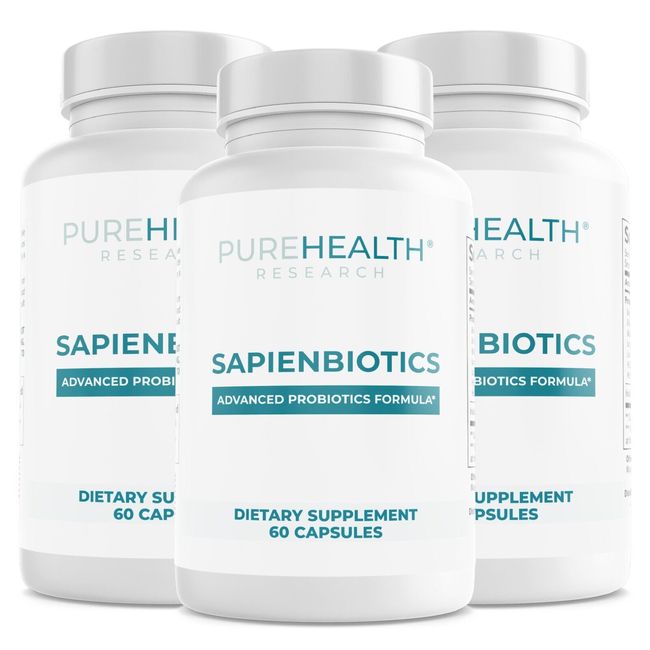 Sapienbiotics - Prebiotic & Probiotics for Women & Men, PureHealth Research, x3