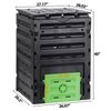 120 Gal Garden Compost Bin with Top Lid Fast Composting Waste Bin for Kitchen 