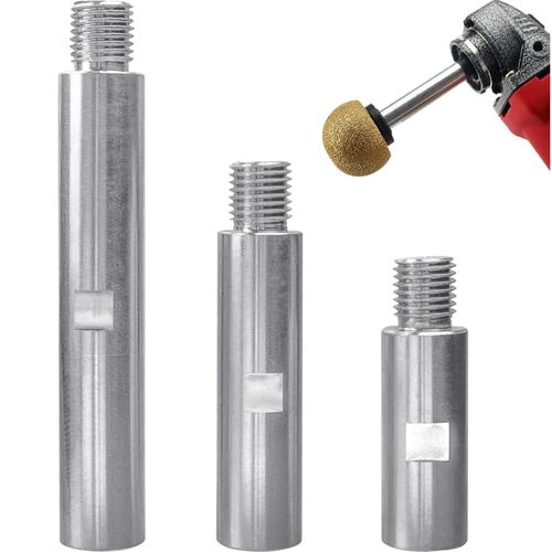 Wolfride Angle Grinder Extension Rod M14 Stainless Steel Rotary Extension Shaft 75mm 100mm 140mm Angle Grinder Extension Connecting Rod Rotary Extension Shaft Set Grinder Adapter Accessories Polishing and Grinding Connection Tool 3 Sets
