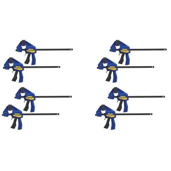 Irwin Quick Grip 530062 4-1/2" Quick-Grip One-Handed Micro Bar Clamp 4 Count