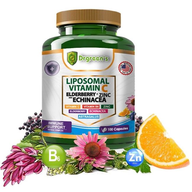 VITAMIN C*ZINC*ELDERBERRY*ECHINACEA*7 in 1 IMMUNE System BOOSTER & SUPPORT 100 C