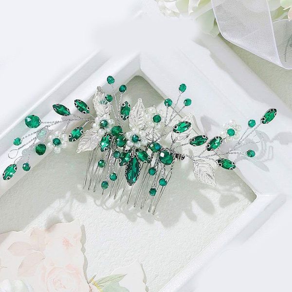 VMila Wedding Pearl Hair Comb Wedding Hair Comb Bridal Hair Accessories Pearl Flower Hair Accessories For Women Girls Wedding Hair Accessories (Green Pearls)