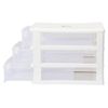 Mini 3 Tier Storage Unit with Drawers. Tabletop Storage Tower. Small Plastic Organiser Drawers. (White)