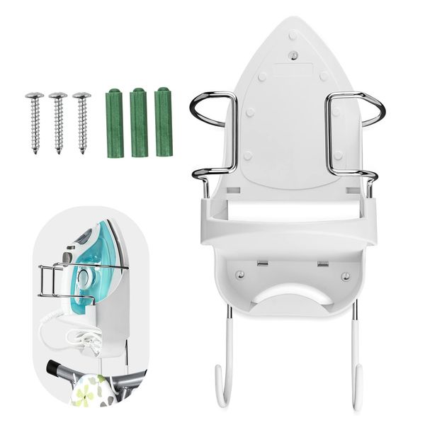 Alpinista Ironing Board Hanger Wall Mount Ironing Board Holder Wall Mount for Laundry Rooms Storage Organizer, White