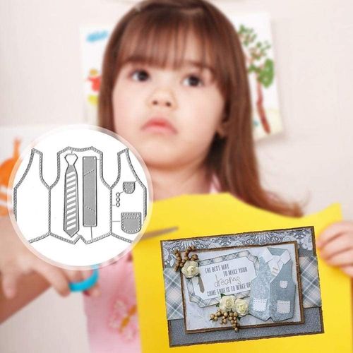 Metal Clothing Cutting Dies, Cutting Die Men's Clothes Metal Cutting Dies Vest Tie for Men for DIY Scrapbooking Embossing Photo Album Decorative Paper Craft Card Making Supplies Decor,Scrapbooking