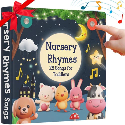LEARNING BUGS Nursery Rhymes – Sing Along with 28 Favorite Nursery Rhymes, Musical Books for Toddlers, 28-Button Music Book, Musical Toys for Toddlers 1-3
