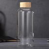 sunkey 50 Oz Glass Water Bottle Wide Mouth with Bamboo Lid Neoprene Sleeve