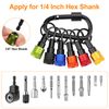 6PCS 1/4" Hex Shank Quick Release Keychain Screwdriver Drill Bit Holder Bit Set