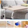 Bed Table, Side Table, Nursing Table, Elevating Side Table, Nursing Support with Casters, Movable, Multi-purpose Auxiliary Table (White, 60 x 40)