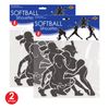 Beistle 8Piece Softball Silhouettes, 9" - 12.5", , Black/White