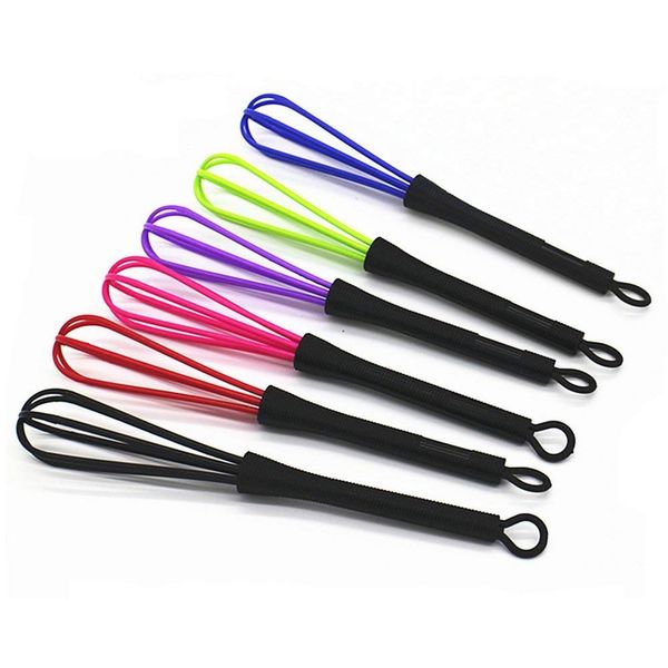 6 Pcs Mini Whisks for Hair Dye Color Mixing, 7 x 1.2 in, Balloon Salon Barber Hairdressing Hair Color Dye Cream Whisk Kitchen, Mixer Tool for Blending, Whisking, Beating and Stirring